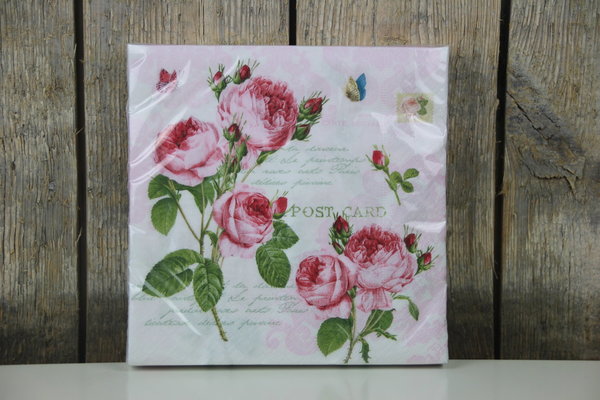 Easy Life - Servietten - Romantic Roses - Blumen / Rosen - 20 Stück