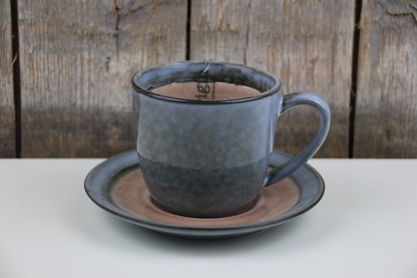 Easy Life - Kaffee Tasse mit Unterteller - Origin - dusty pink / rosa