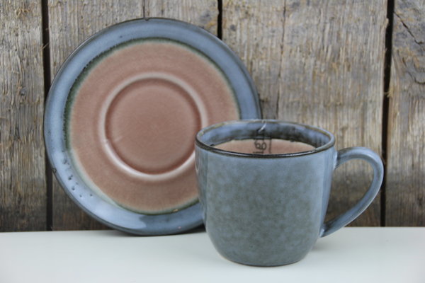 Easy Life - Kaffee Tasse mit Unterteller - Origin - dusty pink / rosa