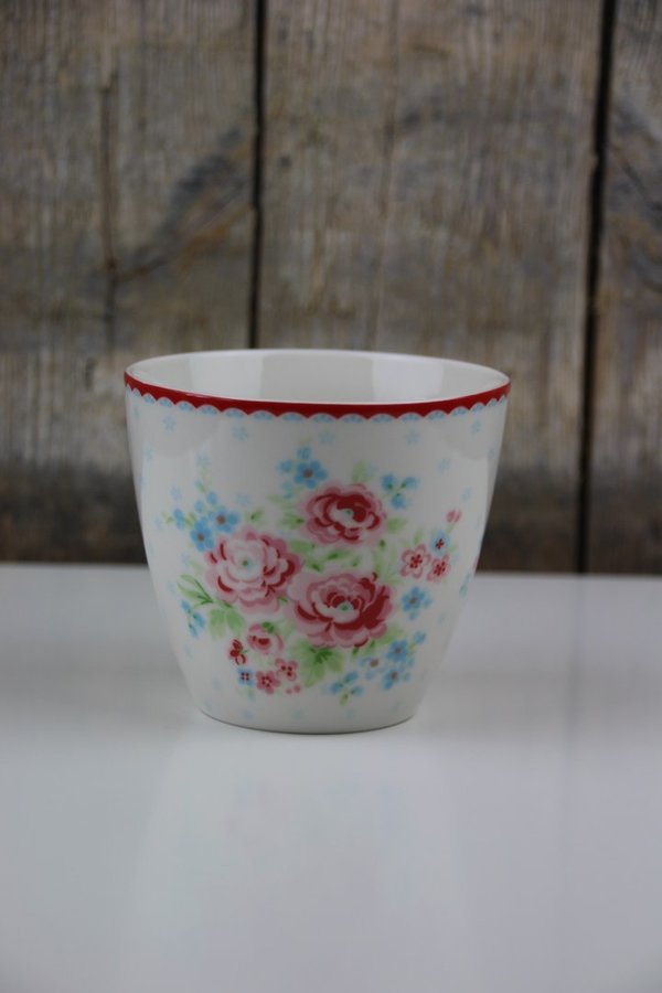 GreenGate - Latte Cup / Becher - Tess white - Blumen