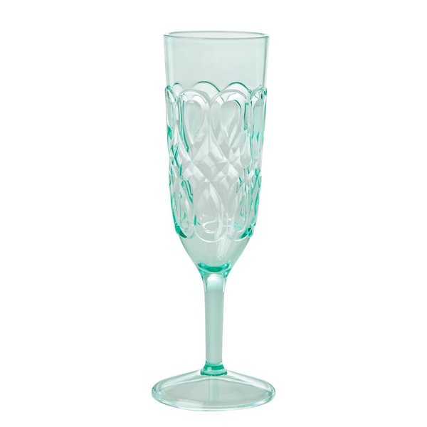 RICE - Acryl Champagner Glas - pastel green Swirly - Sektglas
