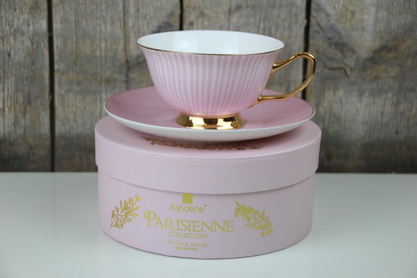 Ashdene - Tee Tasse mit Unterteller - Parisienne Collection - rosa