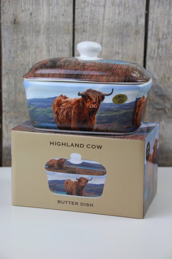The Leonardo Collection - Butterdose aus Porzellan - Highland Cow