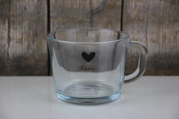 Clayre & Eef - Teeglas / Tee Tasse - Love - Herz - 450 ml