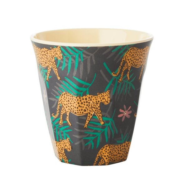 RICE - Melamin Cup / Becher - Leopard and Leaves print